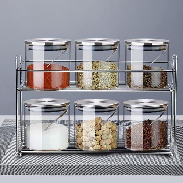 

storage bottles & jars seasoning bottle set box sugar salt msg jar 9-piece household