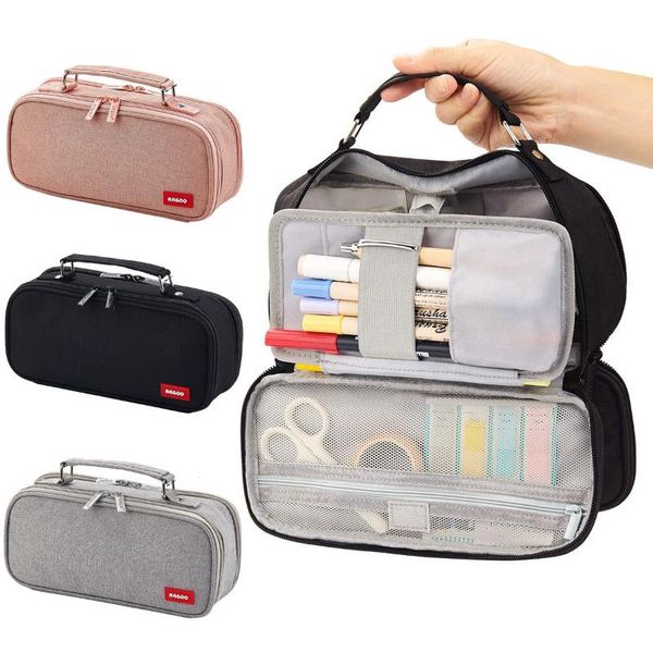 

pencil cases large and foldable school stationery boxes, capacity storage, bags