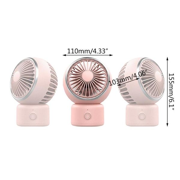 

electric fans mute rotatable desk fan usb chargeing mini personal 3 wind modes portable wireless for dorm home office dropship