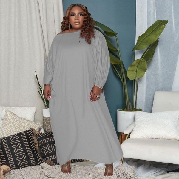 

plus size dresses 2021 autumn winter dress womens fashion casual 5xl solid color knitting round neck long sleeve ladies, Black