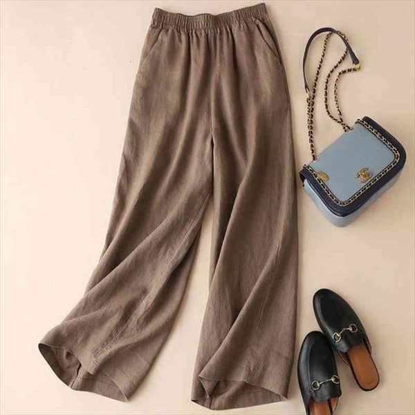 

wide leg casual cotton and women pant linen loose trousers fashion elegant spring summer, Black;white
