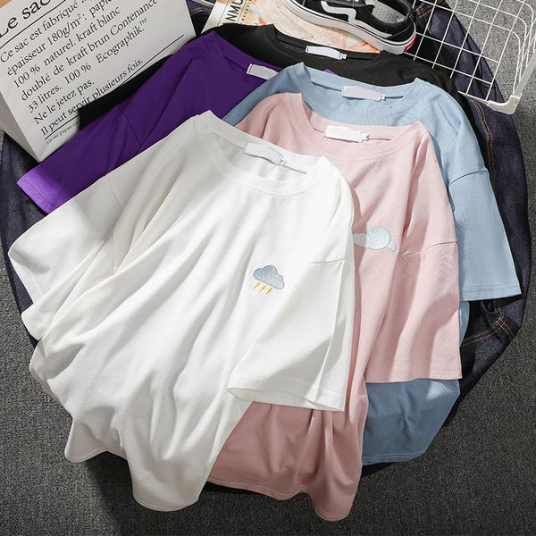 

women's t-shirt summer korean version of tide ins short-sleeved female loose students wild half-sleeved clothes 4ou8, White