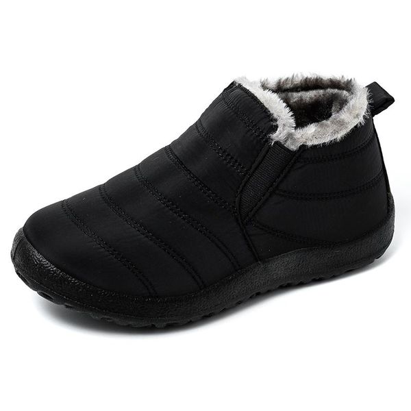 

boots winter for men snow waterproof shoes plus size slip ankle, Black