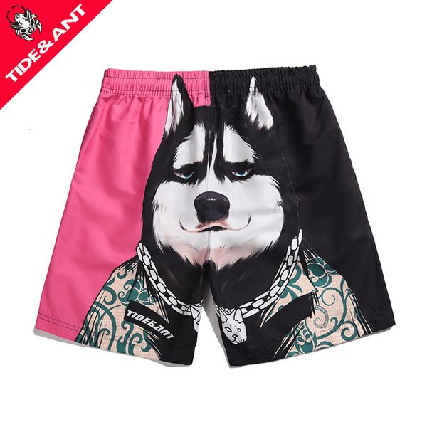 

fashion shorts men's beach pants can be dried quickly in the water, loose and trendy brand printed shorts, large underpants, resort cou, White;black