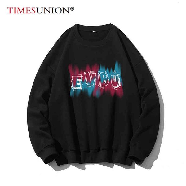 

printed sweatshirt pullover men's t-neck loose casual fashion couple sweatshirt women's campus sweater coat 2022 new, Black