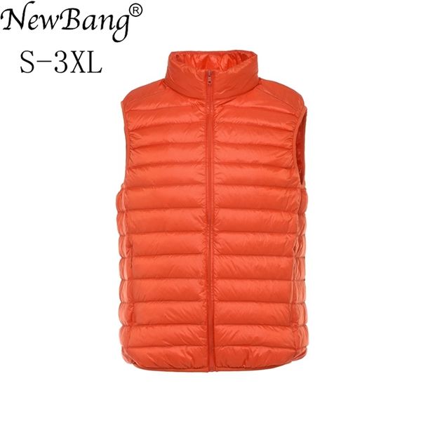 Bang Brand Herren Weste Ultraleichte Daunenweste Männer Leichte wasserdichte ärmellose weiße Ente Männlich Slim Gilet 210923