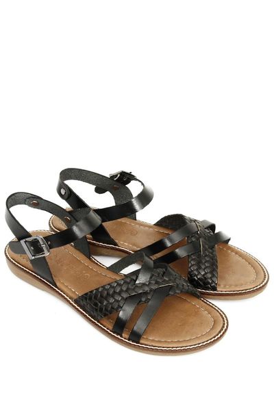

sandals women's black leather women 's buckled 35235