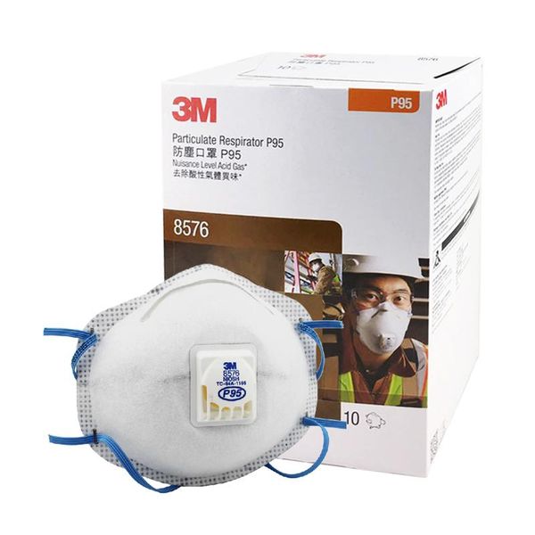 

other event & party supplies 3 m 8576 8577 mask p95 particulate respirator with valve 10-pack nuisance level organic vapor and acid gas reli