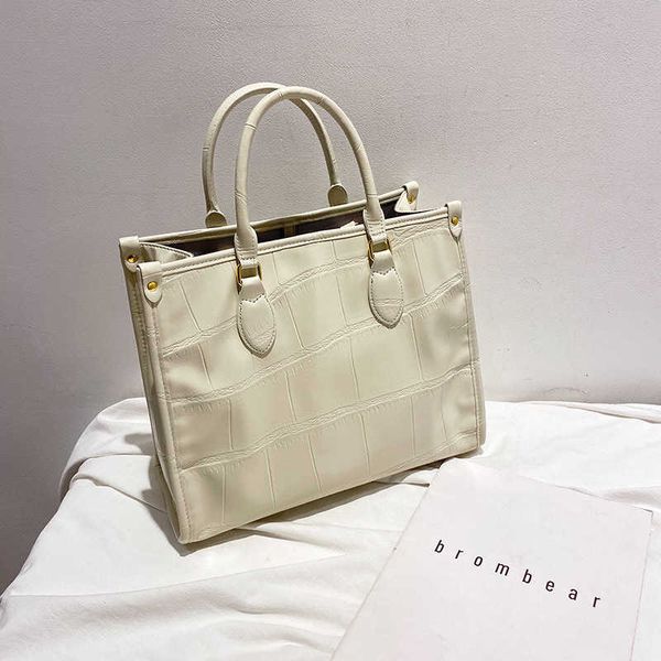 

cowhide pattern large capacity one shoulder tote women's bag purse