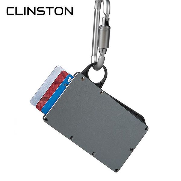 

card holders 2021 mini wallet rfid fashion brand id holder anti-thief men's stylish simplicity finger ring design, Brown;gray