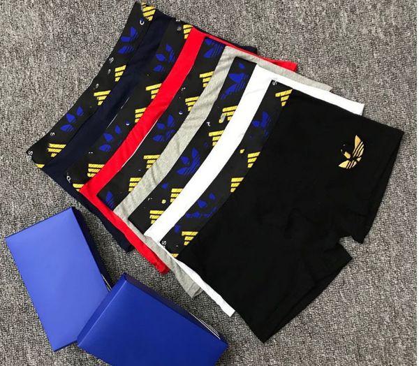 

ad embroidery sports fashion brand men's underwear ad-05 boxers, Black;white