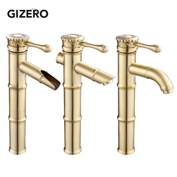 

bathroom sink faucets gizero golden brush basin faucet and cold mixer deck mounted modern brass vessel zr516