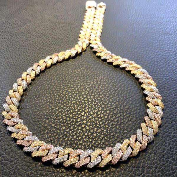 

earrings & necklace multi prong cuban chain link choker (12mm) in, Silver