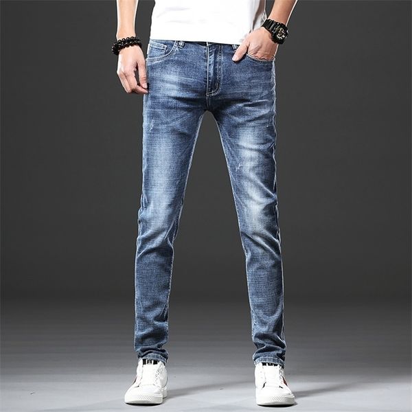 

jantour brand skinny jeans men slim fit denim joggers stretch male jean pencil pants blue men's fashion casual hombre 220312