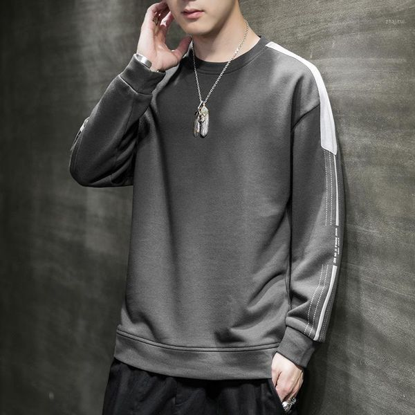

sweatshirts men spring autumn long sleeve men's round neck loose casual sports bottoming shirt pullover hoodies &, Black