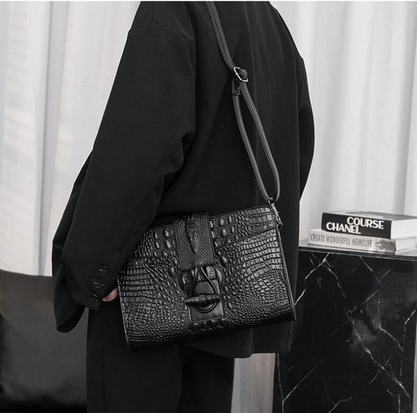 

factory wholesale men bag package crocodile lines mens handbag briefcase embossed leisure restoring ancient ways leading buckles handbags
