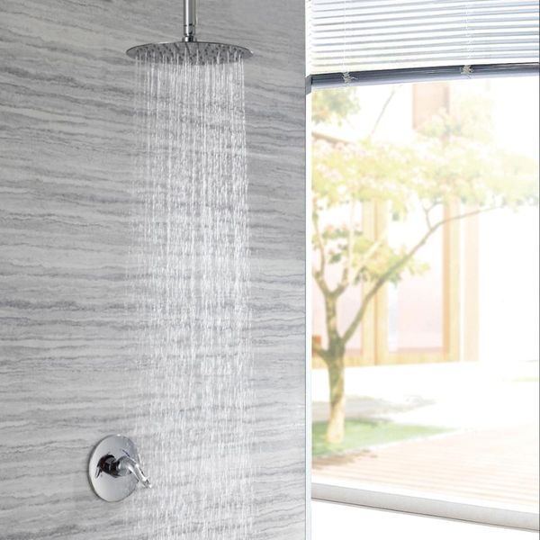 

bathroom shower faucet set rainfall concealed chrome system bathtub brass mixer tap sets