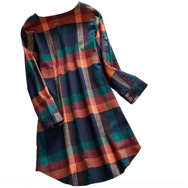 

iz2x long sleeve loose shirt plaidmedium plus size dresses length large women'slong sleeve loose shirt dress plaidmedium length lar