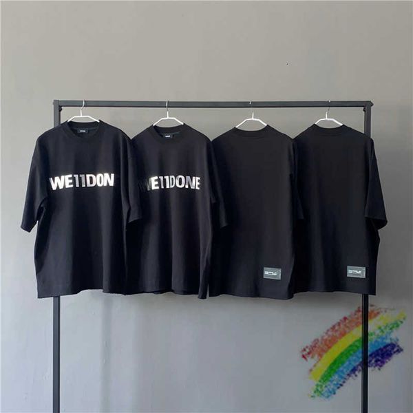 

men's t-shirts t shirts oversize silver letter we11done t shirt men women 1:1 -quality streetwear big printing welldone t-shirt z6y2, White;black