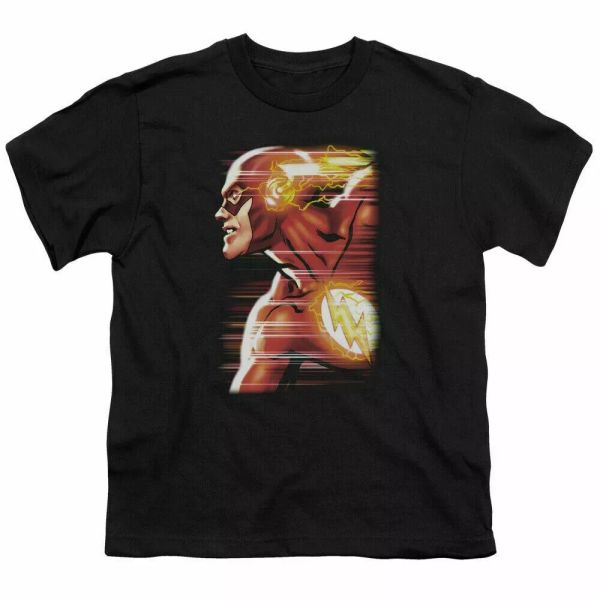 

the flash speed head kids youth t shirt licensed tv dc comics tee black, White;black