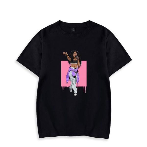 

men's t-shirts sza printing spring summer holiday street graffiti men/women casual camping t-shirt novelty chic style, White;black