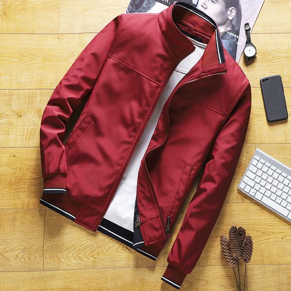 

men's jackets spring men fashion zipper windbreaker mens coat casual male outwear autumn brand clothing 4xl iikj, Black;brown