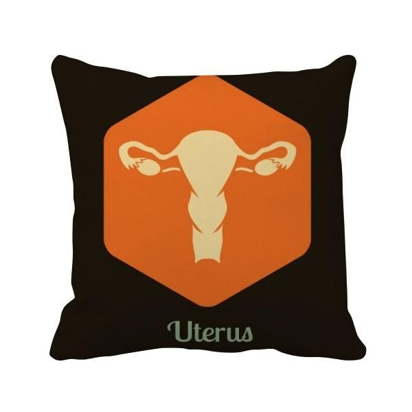 

pillow body internal organs uterus throw square cover