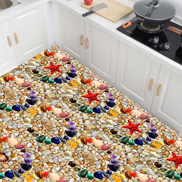 

window stickers self-adhesive non-slip floor kitchen bathroom renovation wall cobblestone pvc twill