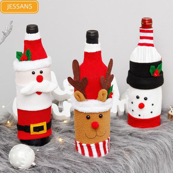 

curtain & drapes christmas decorations elk brushed red wine bottle set restaurant party