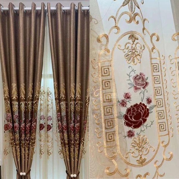 

curtain & drapes 2021 european-style chenille hollow embroidery bedroom living room modern blackout fabric custom finished