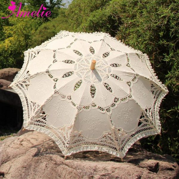 

other accessories victorian embroidery flower battenburg lace parasol with decoration party bridal shower po prop bride umbrella gifts, White