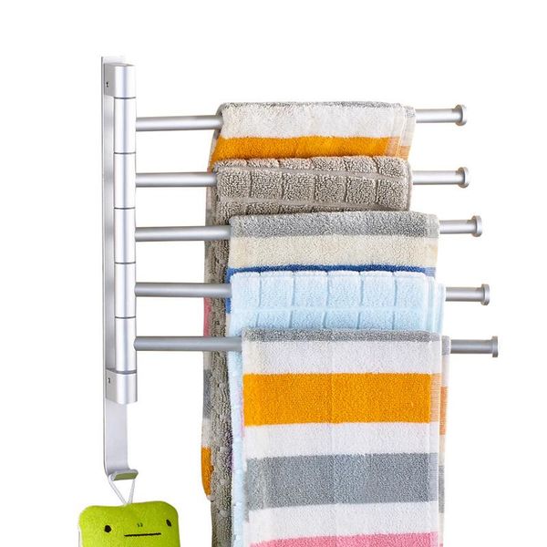 

bathroom storage & organization punching space aluminum towel rack rotating multi-layers bar hardware hanging racks