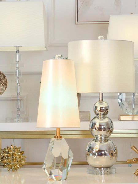 

table lamps american light luxury transparent crystal lamp post-modern bedside soft european small bedroom ins led