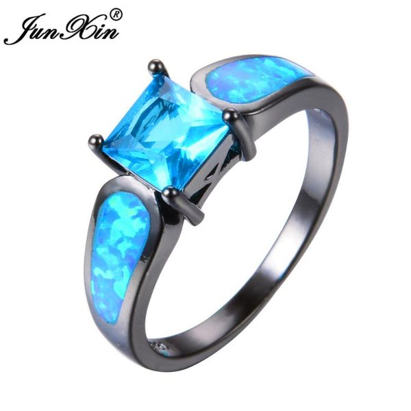 

ocean blue opal ring vintage wedding engagement rings for men and women fashion jewelry, Slivery;golden