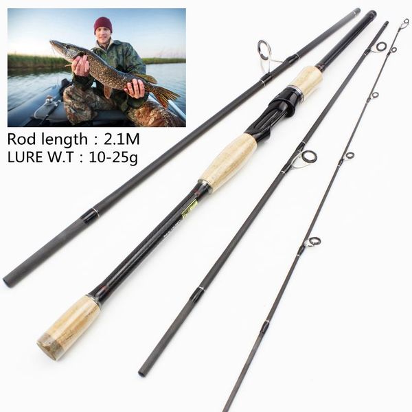 

boat fishing rods 2.1m portable rod carbon fiber m power spinning casting lure 4 sections trout travel sea pescar