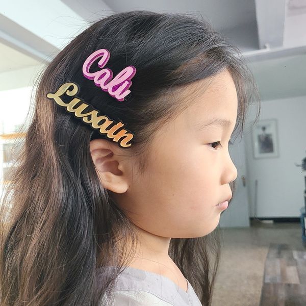 

custom words pins barrettes personalized name hair clips letters for women girls customize products, Silver