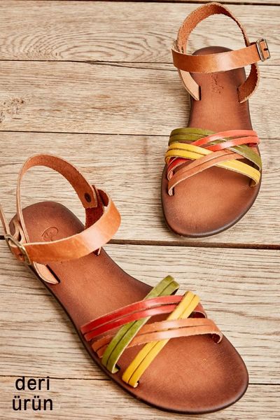 

sandals yellow/green/tan women 's l0685161903, Black