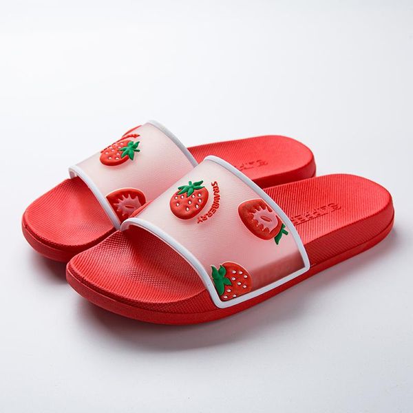 

slippers women summer slide sandals beach slides fruit strawberry flip flops shoes couple outdoor, Black