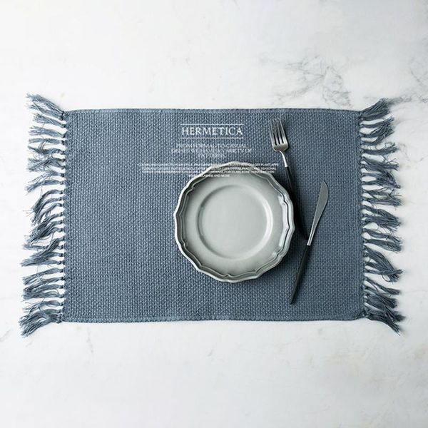 

mats & pads home western food mat european simple tablecloth absorbent square 60 x 38cm tassel waffle napkin thermal insulation