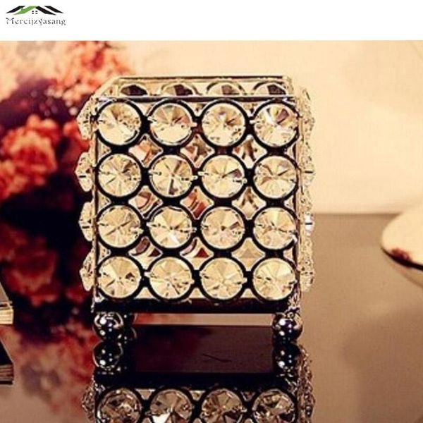 

candle holders 10pcs/lot metal with crystals stand pillar silver plated creative romantic europe for wedding decoration 3802