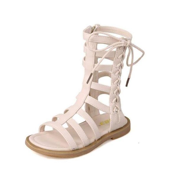 

sandals girls' summer fashion solid color bow little girl princess shoes open toe soft sole antiskid roman, Black;red