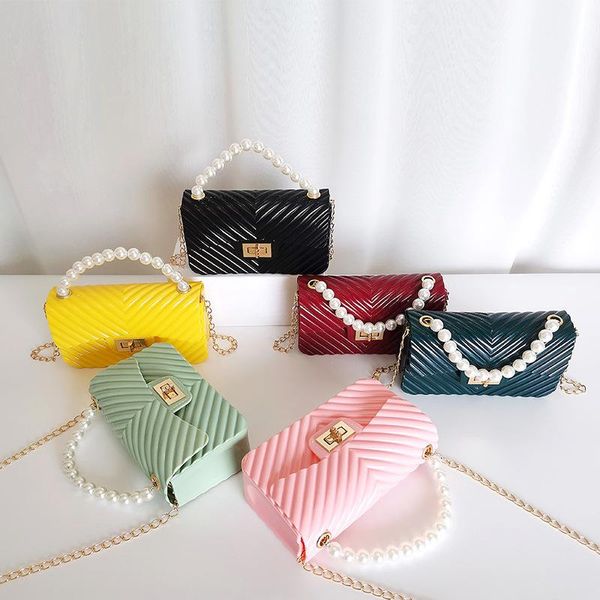 

evening bags 2021 pearl lock chain embossed jelly bag shoulder diagonal women's handbags satchels designer