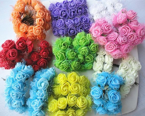 

pcs/pack pe foam rose artificial flower head diy fake bouquets for wedding home party decor decorative flowers & wreaths