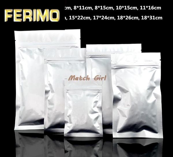 

gift wrap 100pcs/lot- 12 sizes options aluminum foil flat bottom bag zipper seal bags for food sample tea candy party packaging