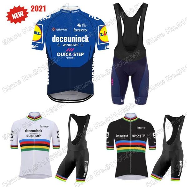 

quick step world 2021 cycling jersey set men summer clothing road bike shirts suit bicycle bib shorts mtb wear maillot racing sets, Black;blue