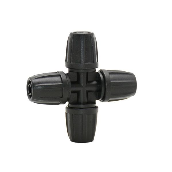 

watering equipments 8/11 hose tee barb cross connector with lock nut 4- way 3/8" water splitter 4pcs