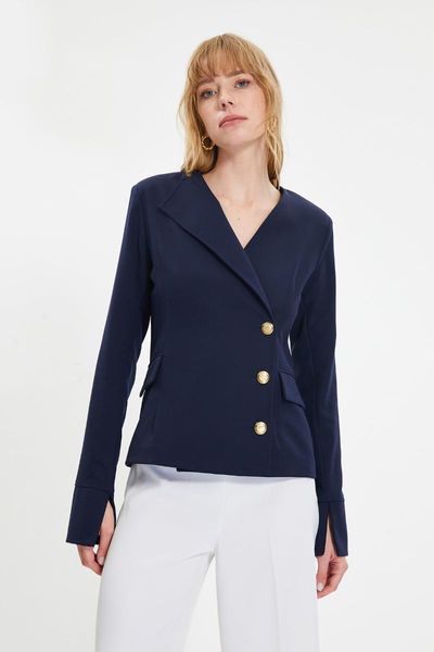 

women's jackets trendyol buttoned jacket twoaw22ce0374, Black;brown