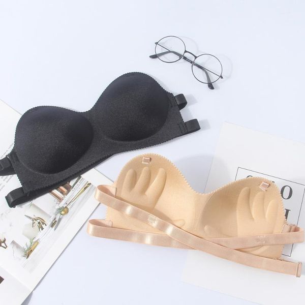 

bustiers & corsets 3d lingerie seamless sport bra u type backless strapless push up bralette brassiere women underwear zn02, Black;white