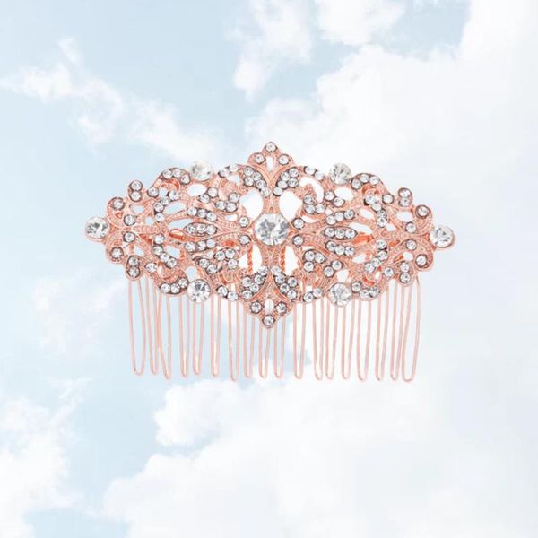 

rhinestone hair comb elegant insert bun clips headdress rose gold brushes, Silver