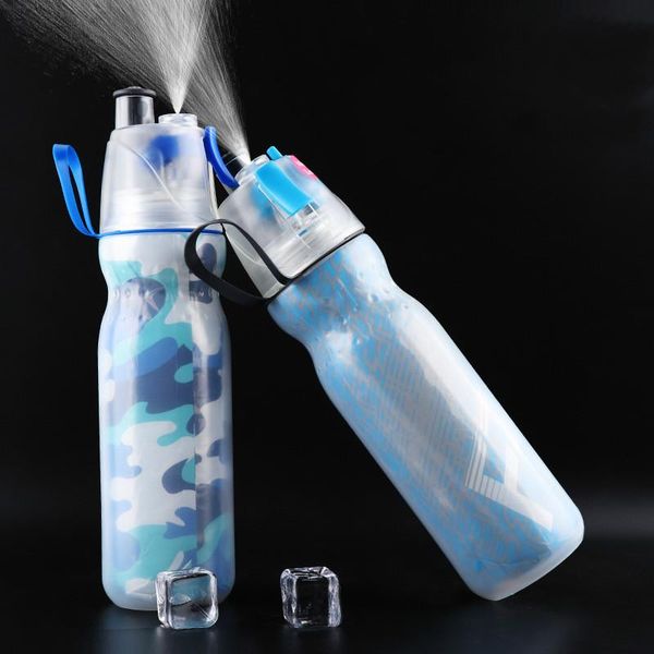 

water bottle portable 590ml sport cycling mist spray gym beach leak-proof drinking